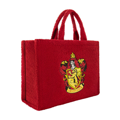 Harry Potter Gryffindor Crest Sherpa Travel Tote with Trolley Strap, Burgundy