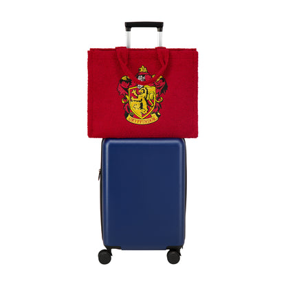 Harry Potter Gryffindor Crest Sherpa Travel Tote with Trolley Strap, Burgundy