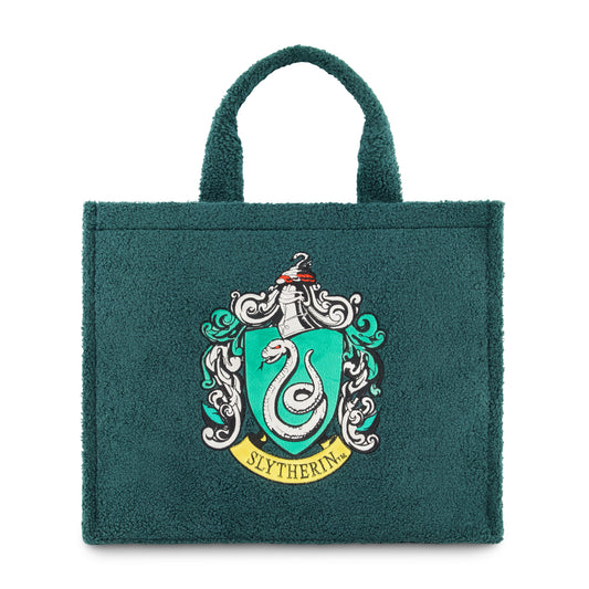 Harry Potter Slytherin Crest Sherpa Travel Tote with Trolley Strap, Green