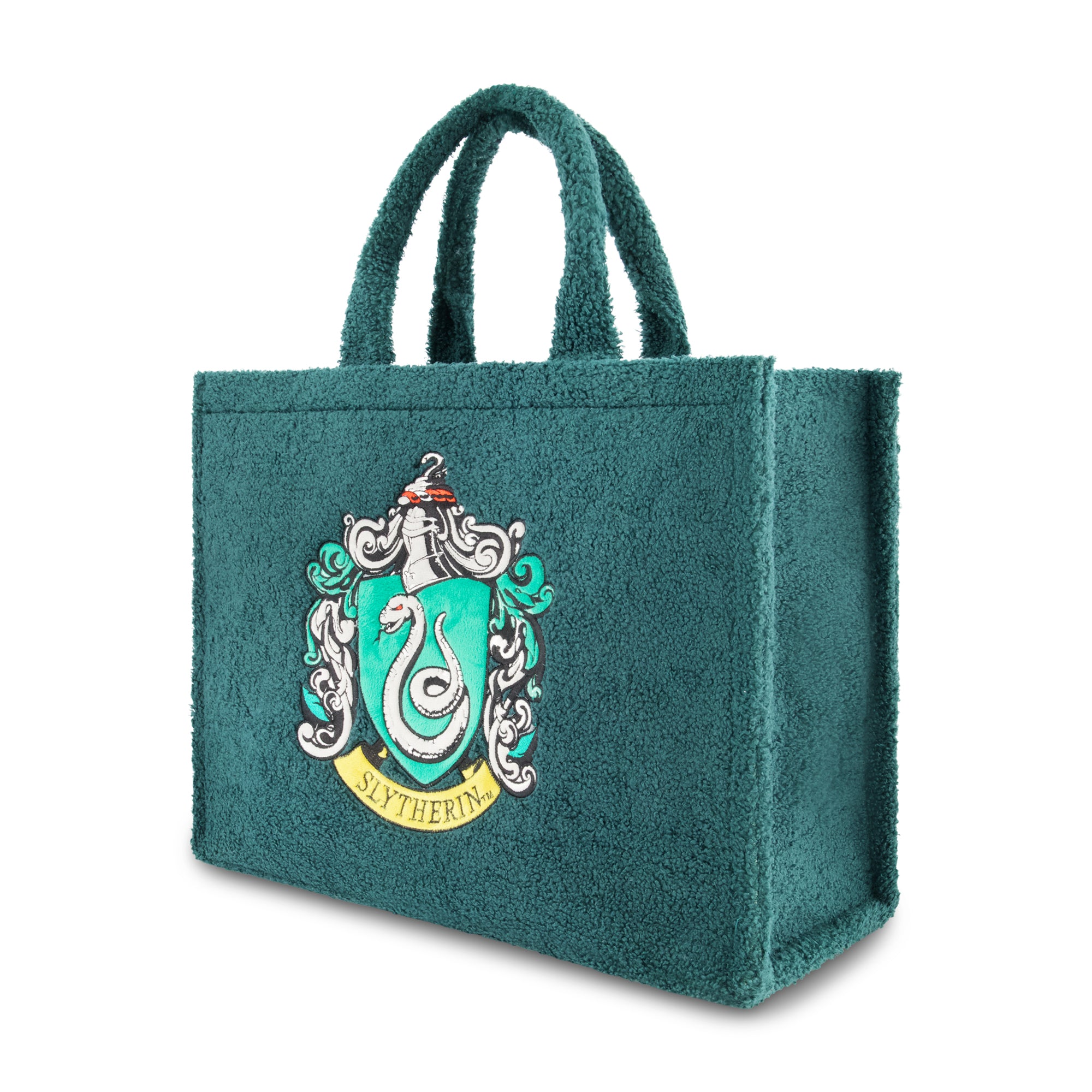 Harry Potter Slytherin Crest Sherpa Travel Tote with Trolley Strap, Green