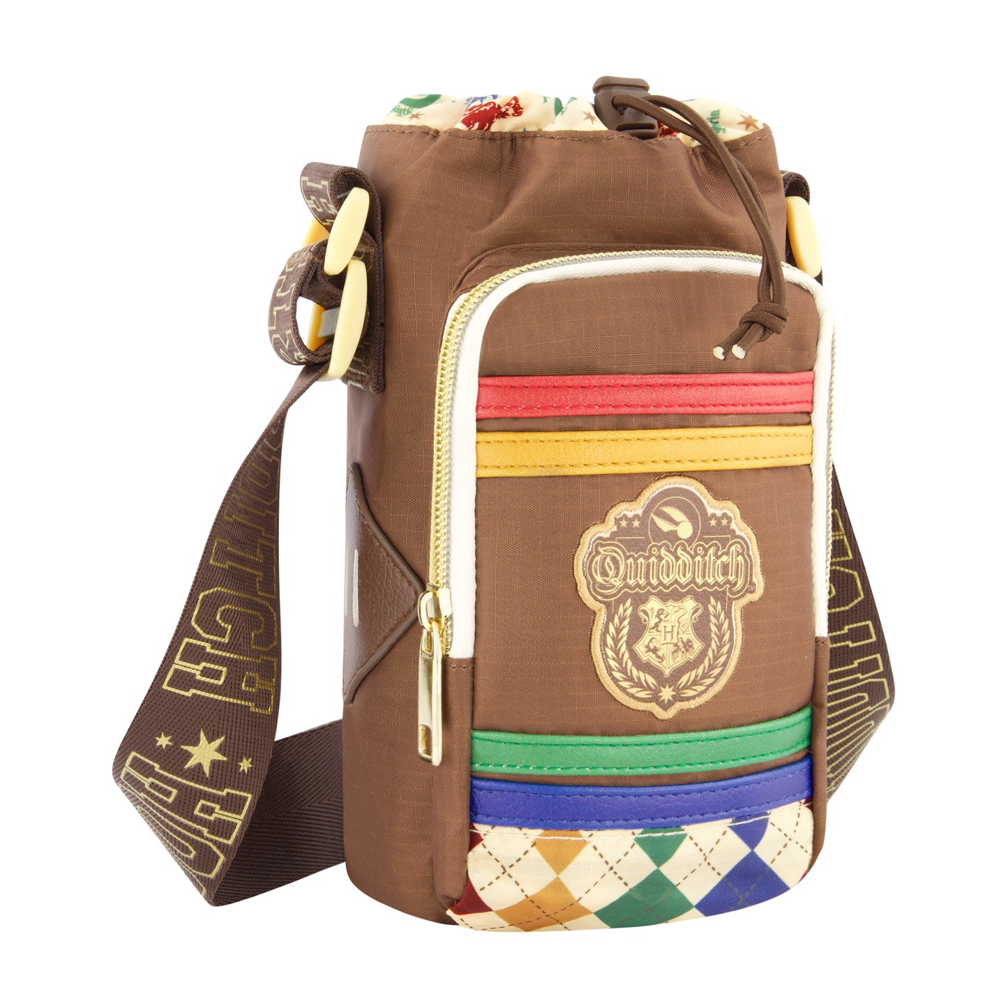 Harry Potter Hogwarts Quidditch Water Bottle Crossbody, Brown