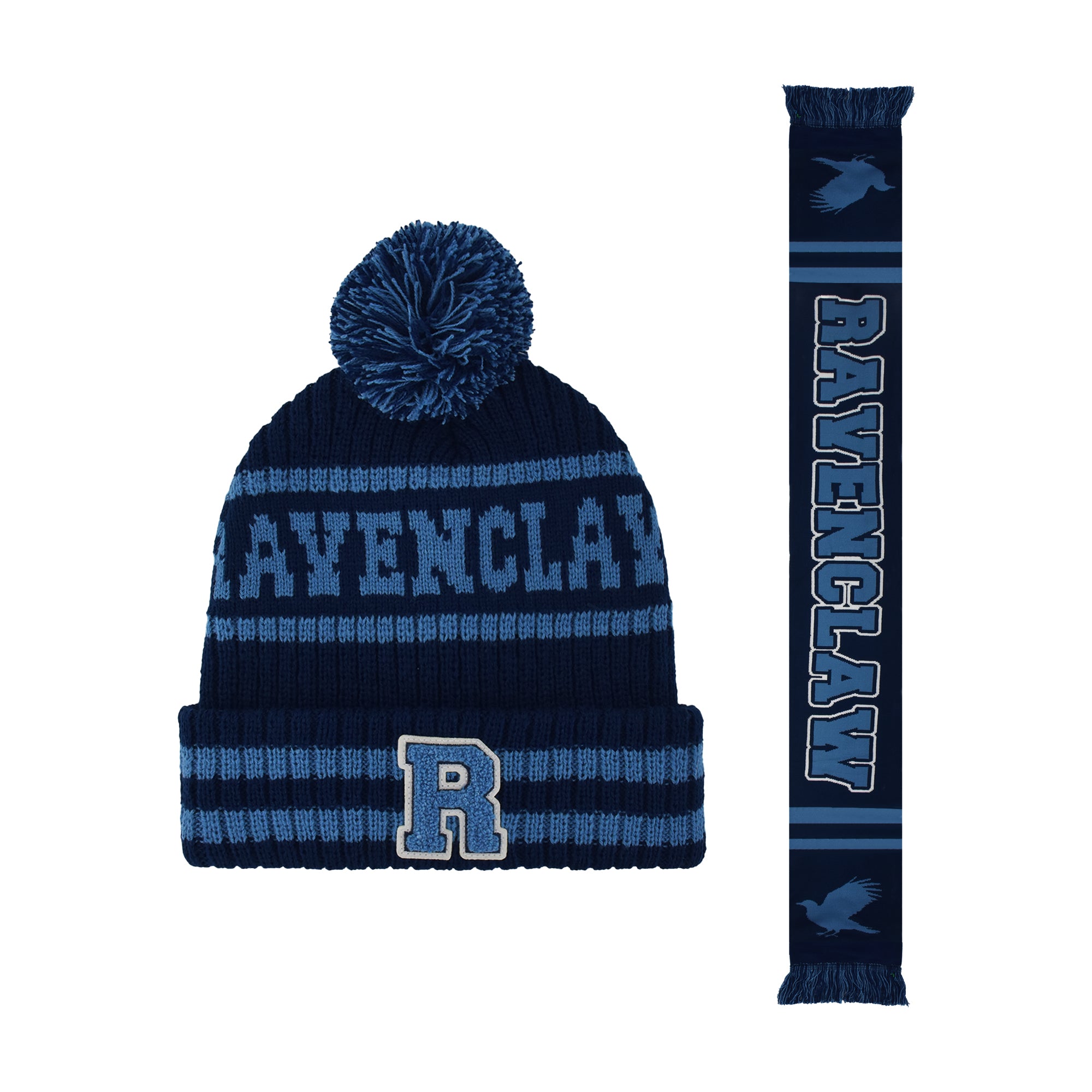 Concept One unisex-adult Harry Potter Beanie Hat and Scarf Set, Hogwarts Collegiate Winter Knit Cap With Cuff and Pom