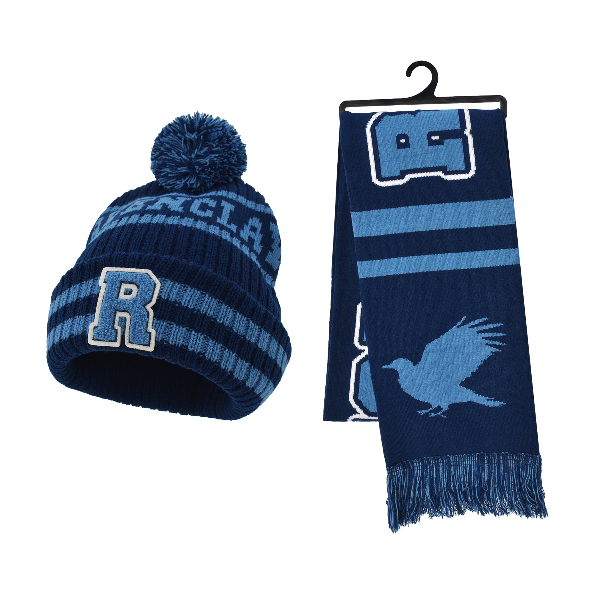 Concept One unisex-adult Harry Potter Beanie Hat and Scarf Set, Hogwarts Collegiate Winter Knit Cap With Cuff and Pom