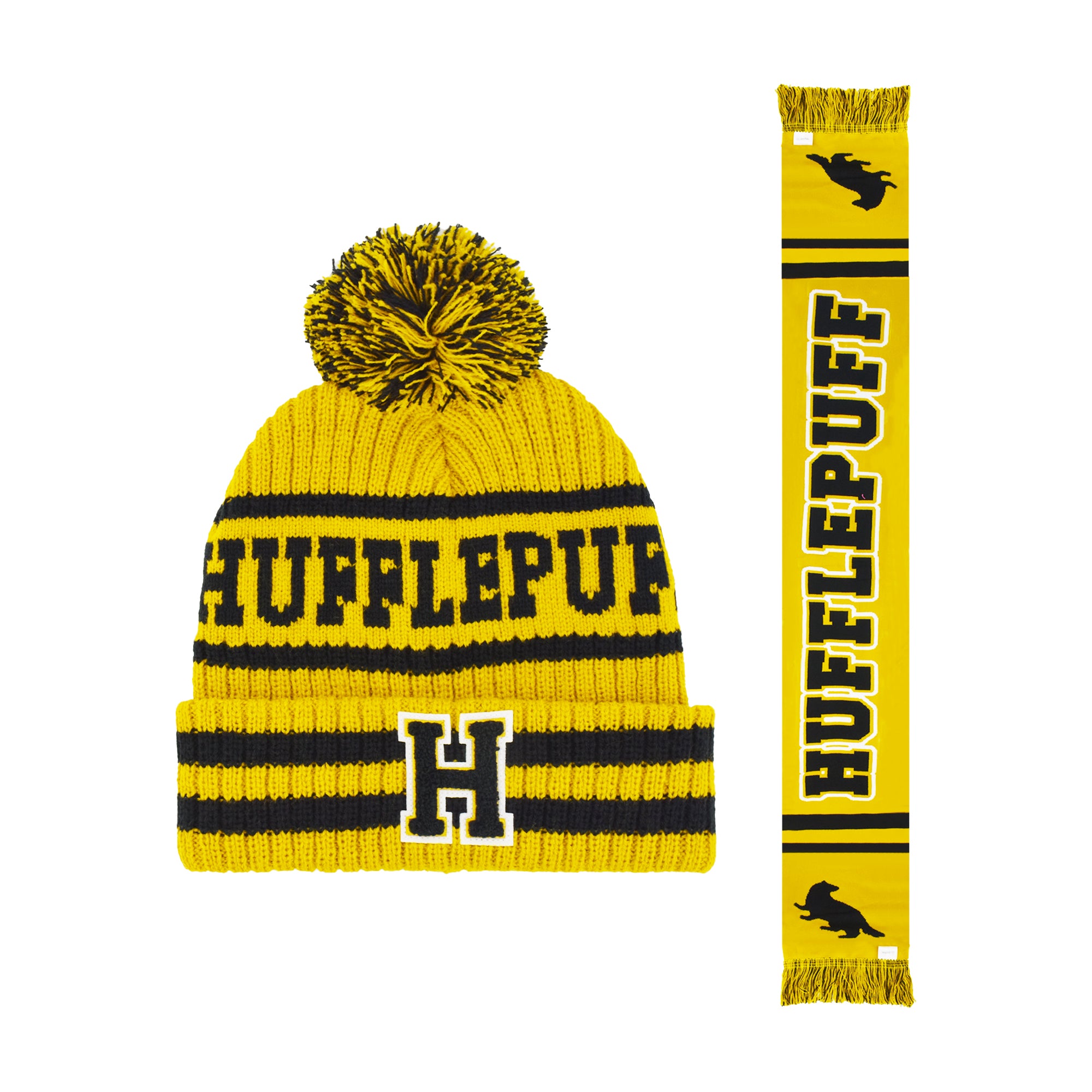 Concept One unisex-adult Harry Potter Beanie Hat and Scarf Set, Hogwarts Collegiate Winter Knit Cap With Cuff and Pom
