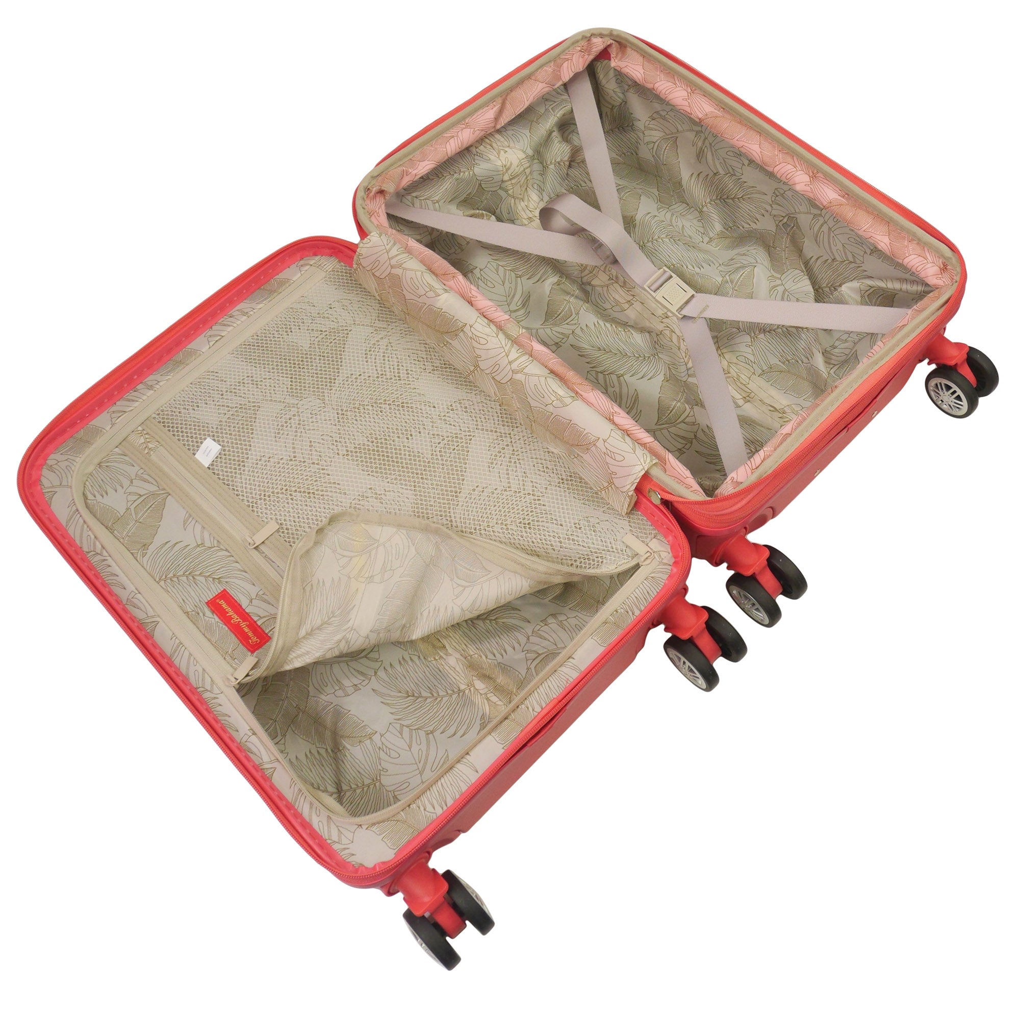 Tommy Bahama 22.5" Hard-Sided 3D Pineapple Luggage  with Drawstring Bag in Coral
