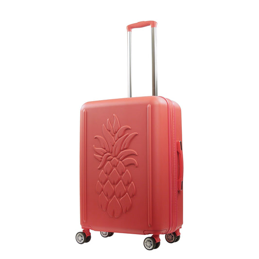 Tommy Bahama 26.5" Hard-Sided 3D Pineapple Luggage  with Drawstring Bag in Coral