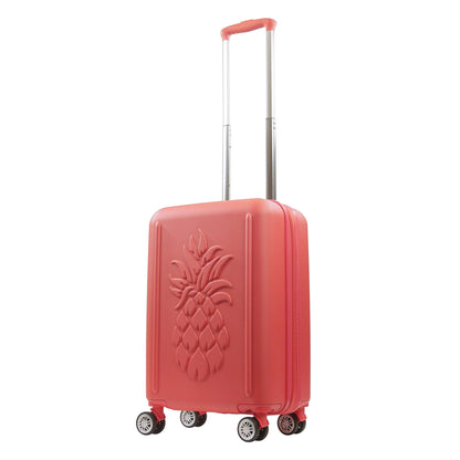 Tommy Bahama 22.5" Hard-Sided 3D Pineapple Luggage  with Drawstring Bag in Coral