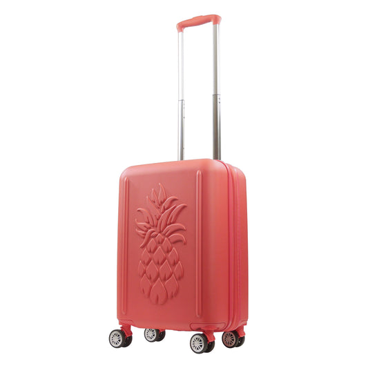 Tommy Bahama 22.5" Hard-Sided 3D Pineapple Luggage  with Drawstring Bag in Coral