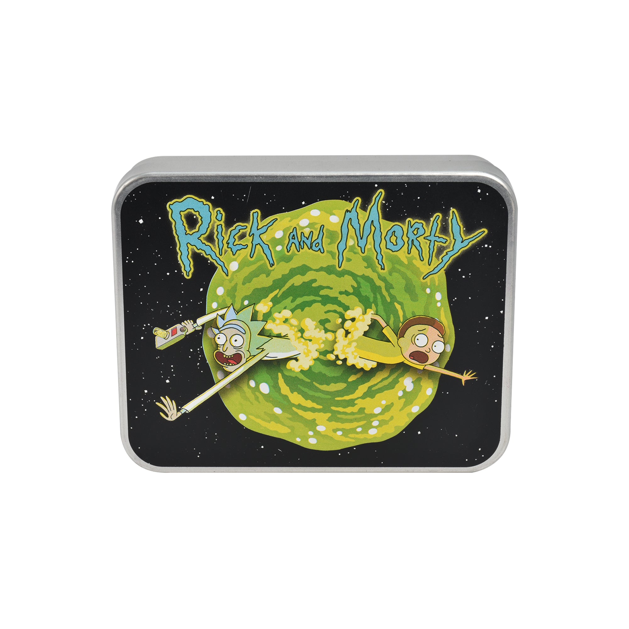 WB Adult Swim Rick And Morty AOP Bifold Wallet in a Decorative Tin Case Multi ,Unisex