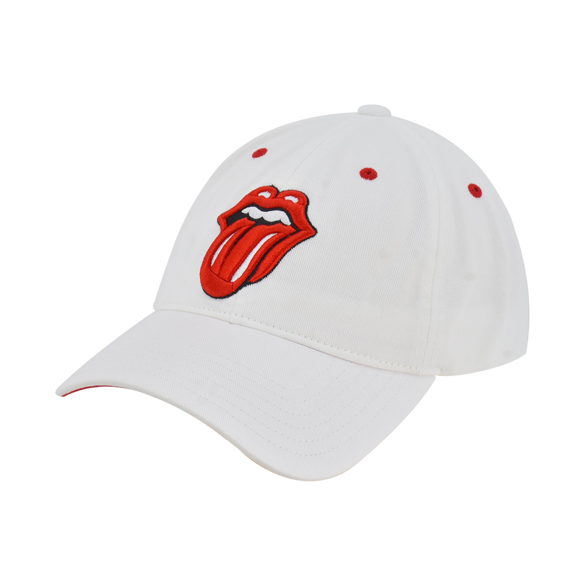 Concept One Rolling Stones Women's Dad Hat, Lips Logo Adjustable Cotton Baseball Cap with Curved Brim