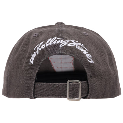 The Rolling Stones Washed Denim Dad Cap with Sequin Tongue Logo