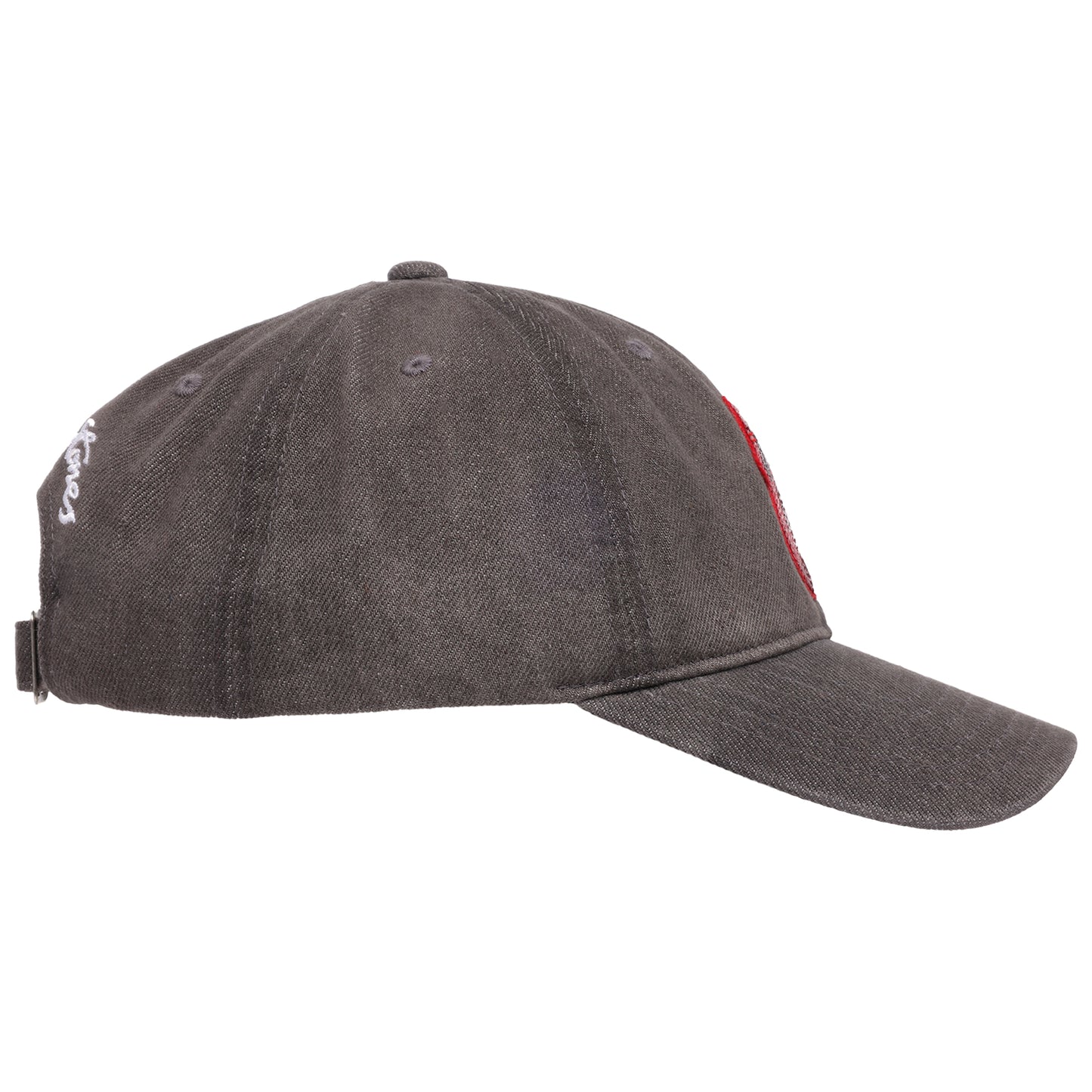 The Rolling Stones Washed Denim Dad Cap with Sequin Tongue Logo