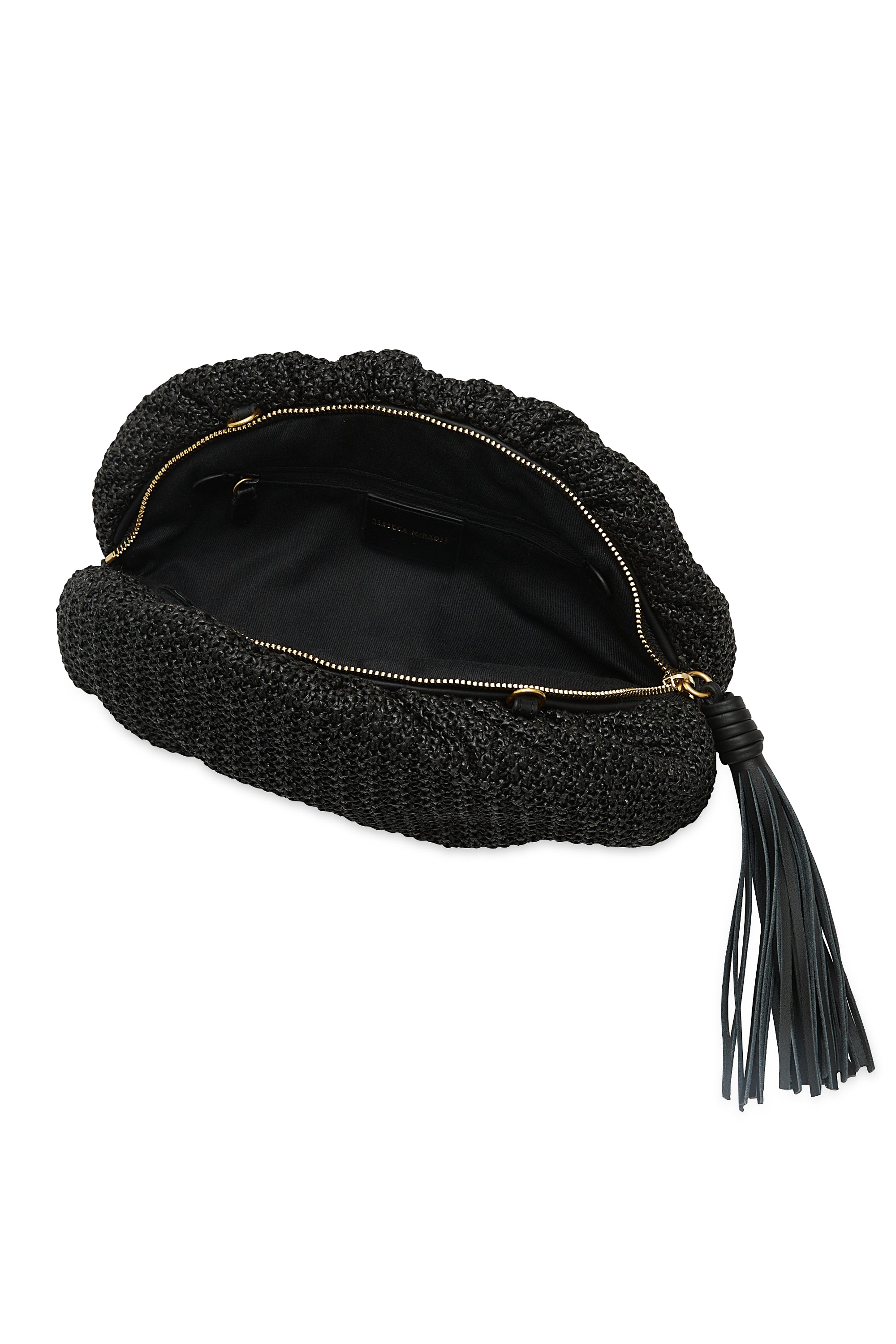 Rebecca Minkoff Ruched Raffia Clutch Bag