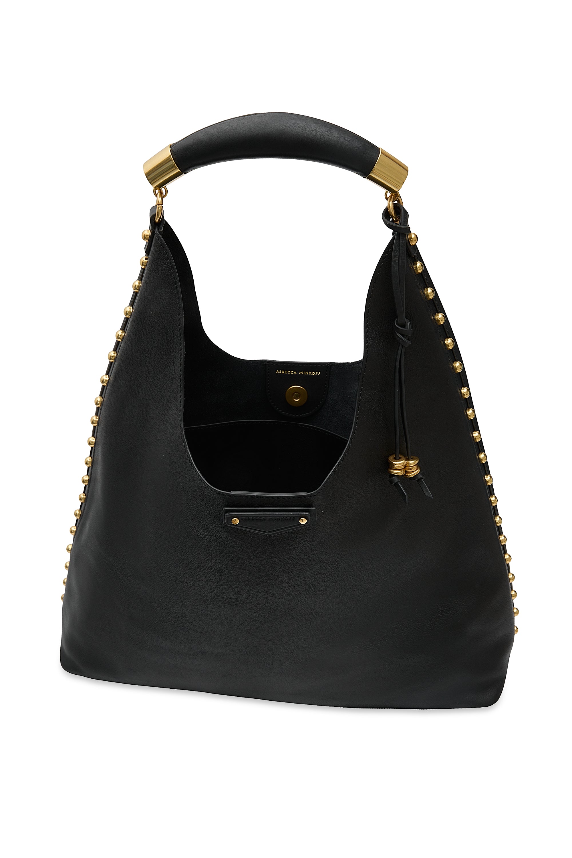 Rebecca Minkoff Nolita Hobo Shoulder Bag with Studded Trim, Black