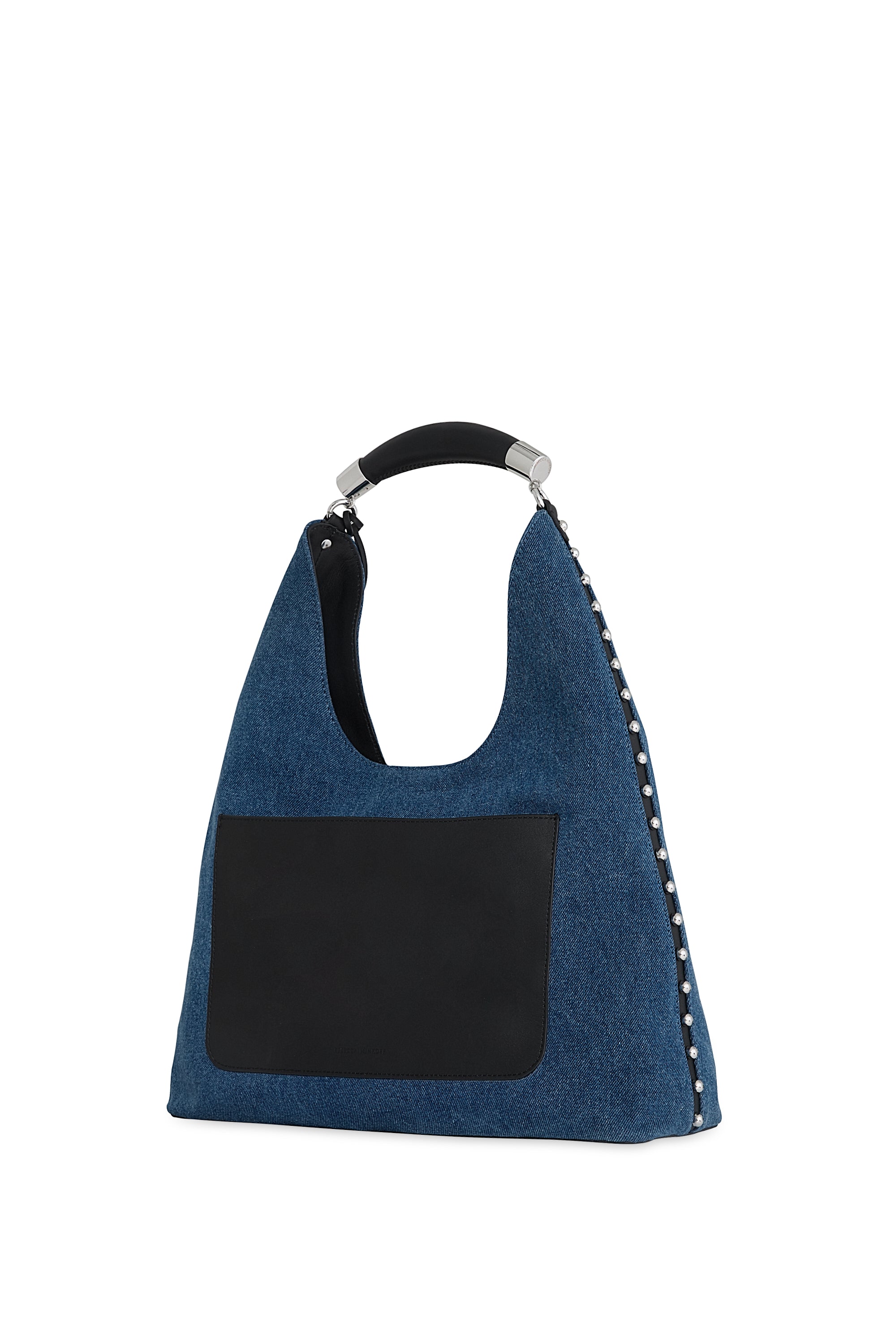 Rebecca Minkoff Nolita Denim Hobo Shoulder Bag with Studded Trim