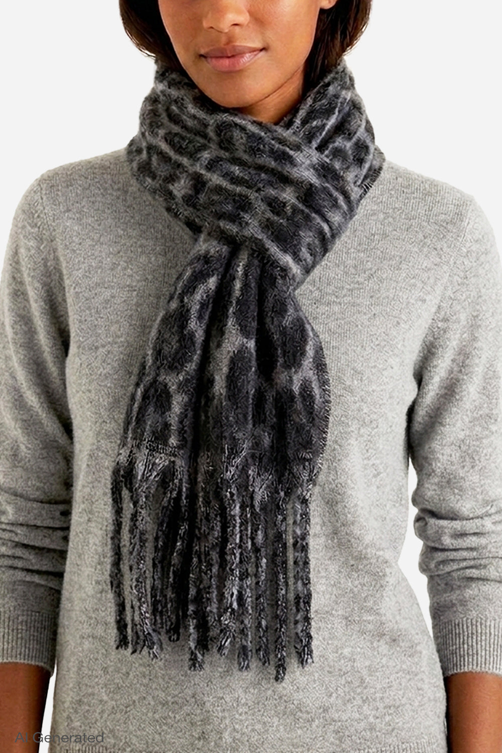 Rebecca Minkoff Brushed Woven Leopard Jacquard Scarf