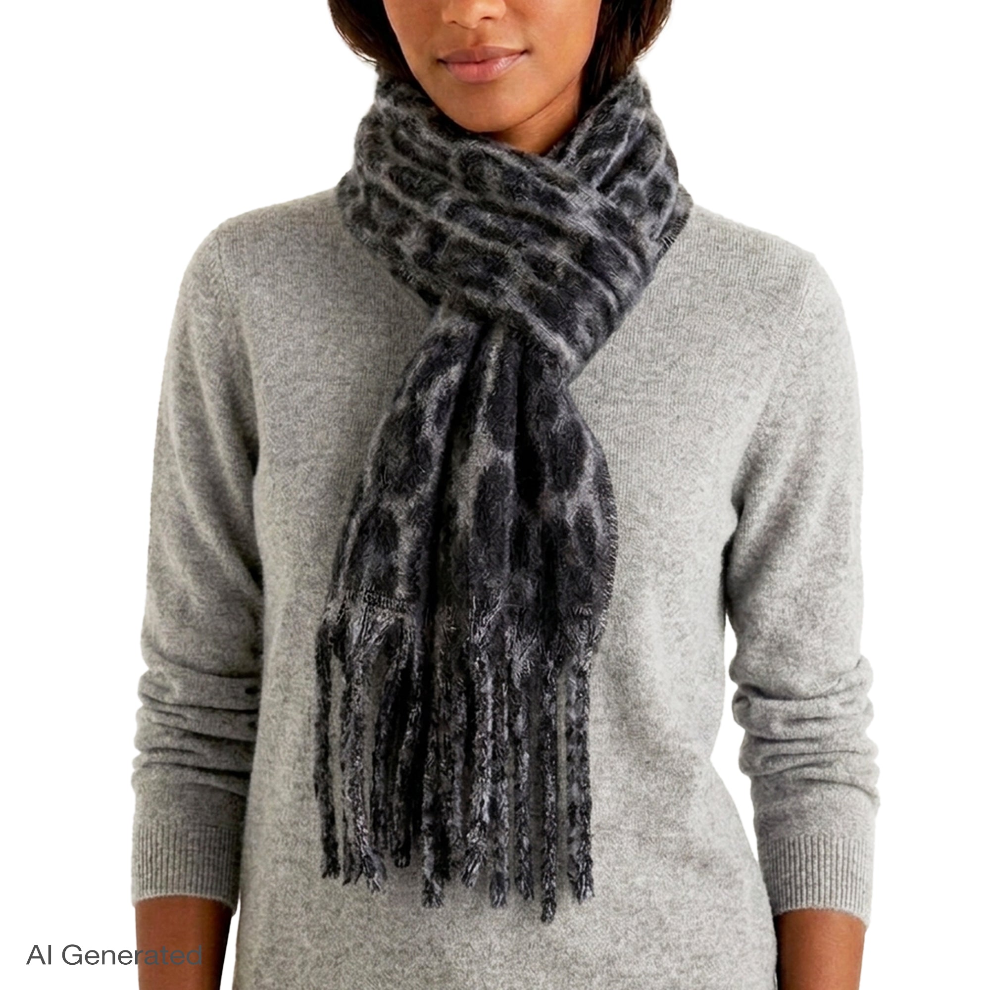 Rebecca Minkoff Brushed Woven Leopard Jacquard Scarf