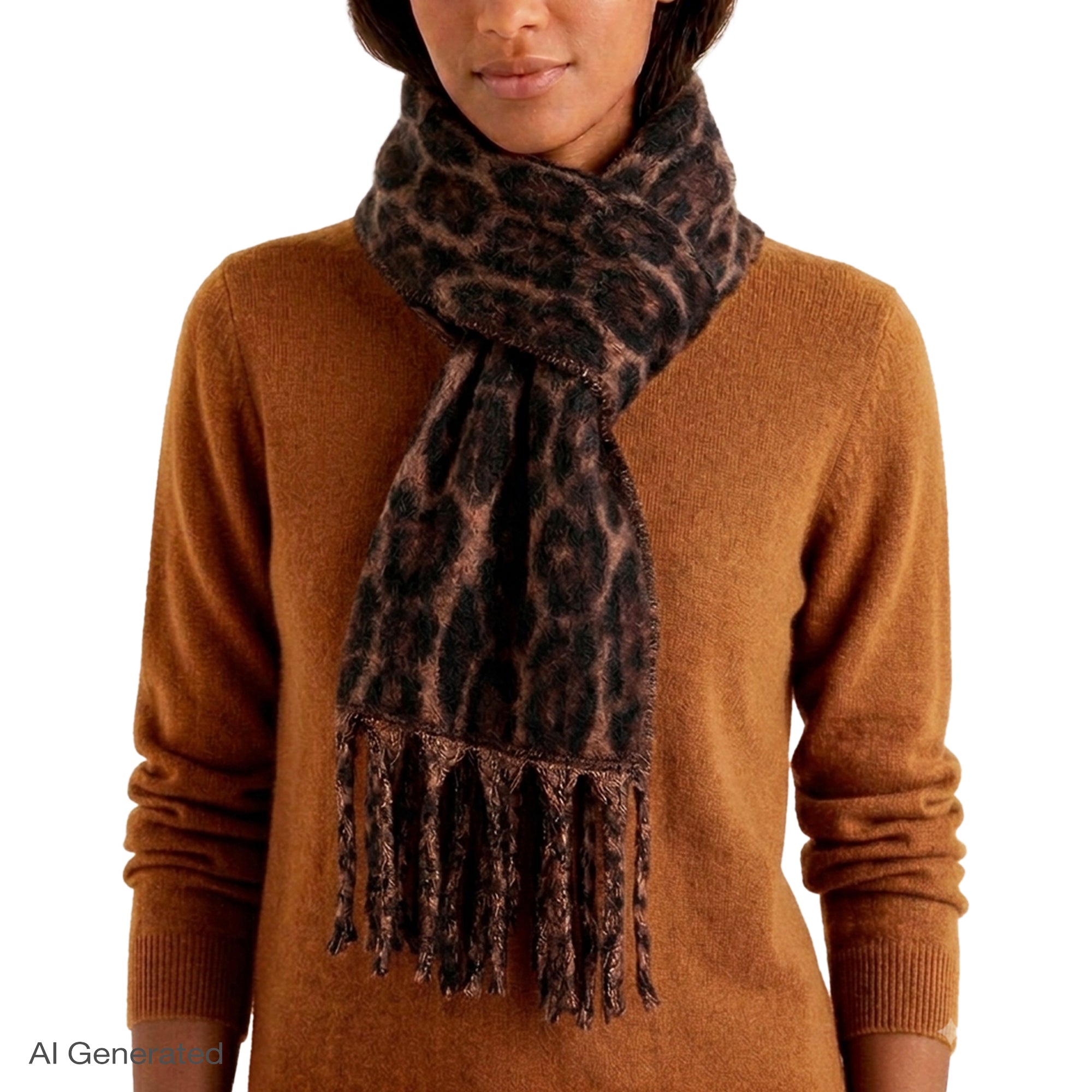 Rebecca Minkoff Brushed Woven Leopard Jacquard Scarf
