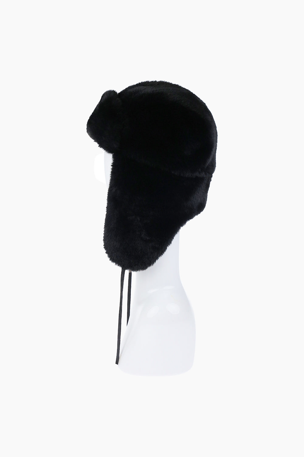 Rebecca Minkoff Faux Fur Trapper Hat with Polyurethane Ties Black