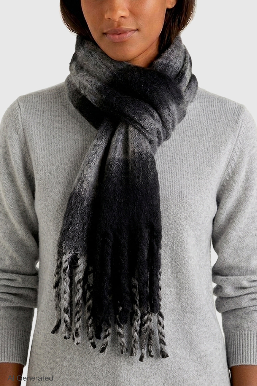 Rebecca Minkoff Brushed Acrylic Striped Blanket Scarf with Fringe