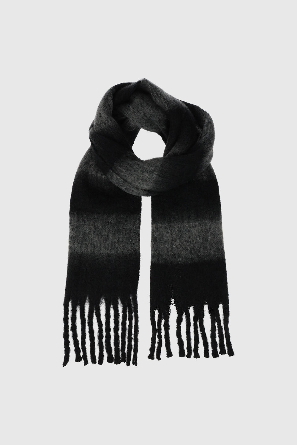 Rebecca Minkoff Brushed Acrylic Striped Blanket Scarf with Fringe