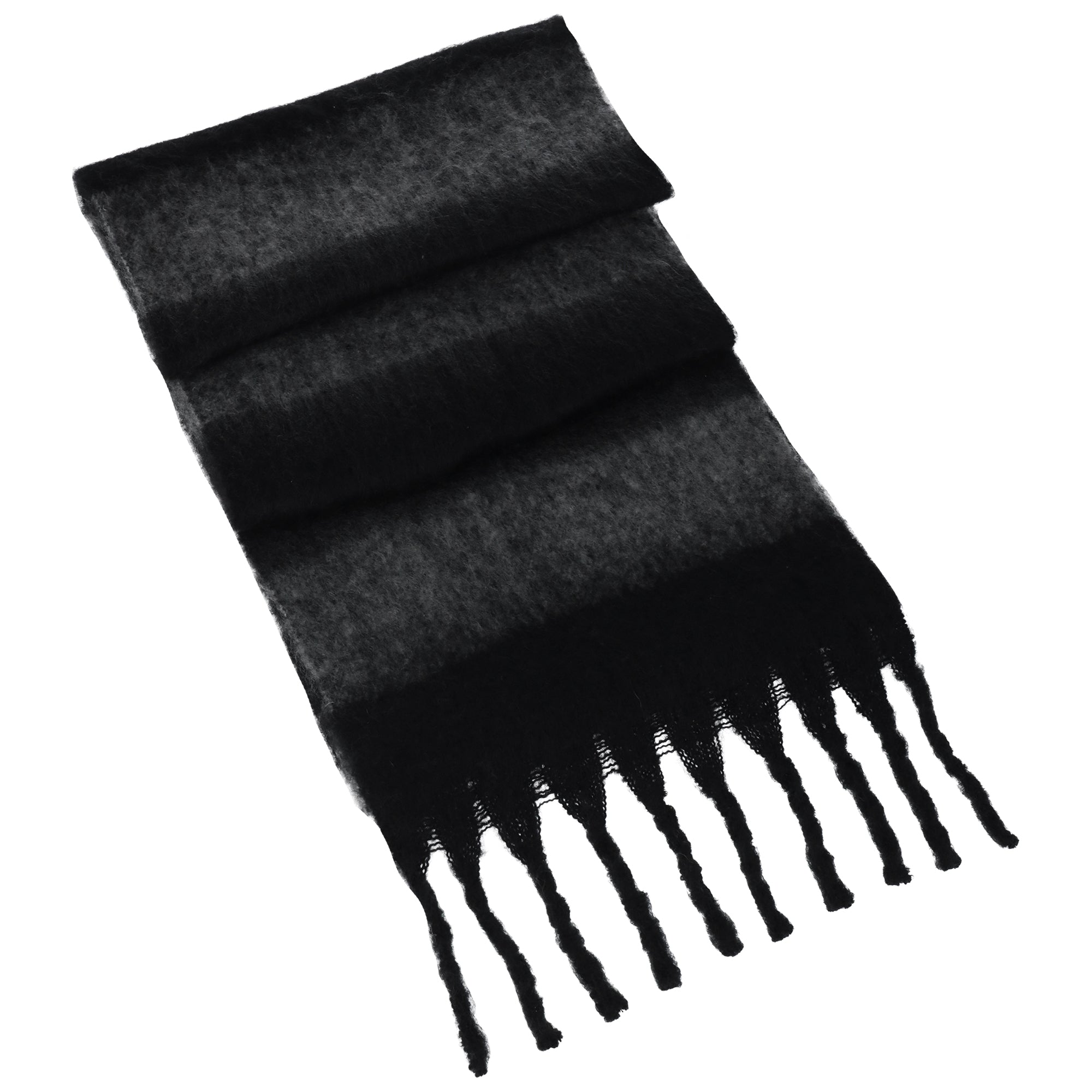 Rebecca Minkoff Brushed Acrylic Striped Blanket Scarf with Fringe