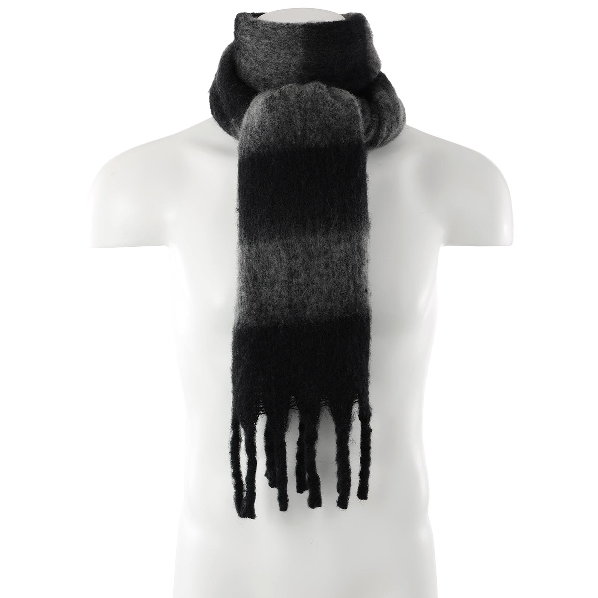 Rebecca Minkoff Brushed Acrylic Striped Blanket Scarf with Fringe