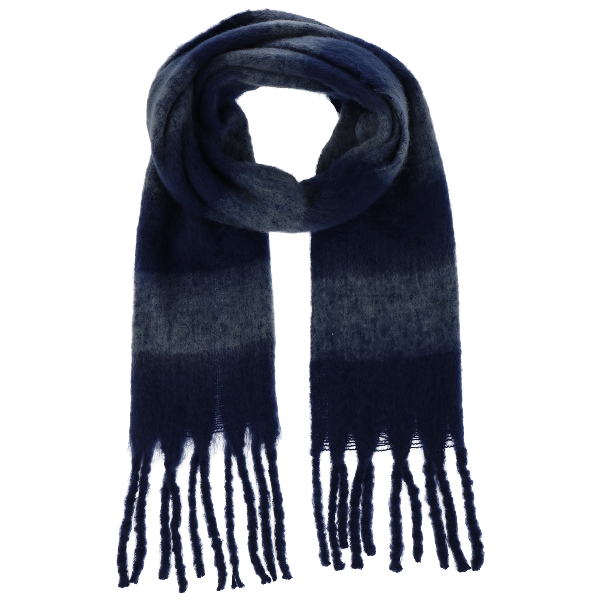 Rebecca Minkoff Brushed Acrylic Striped Blanket Scarf with Fringe