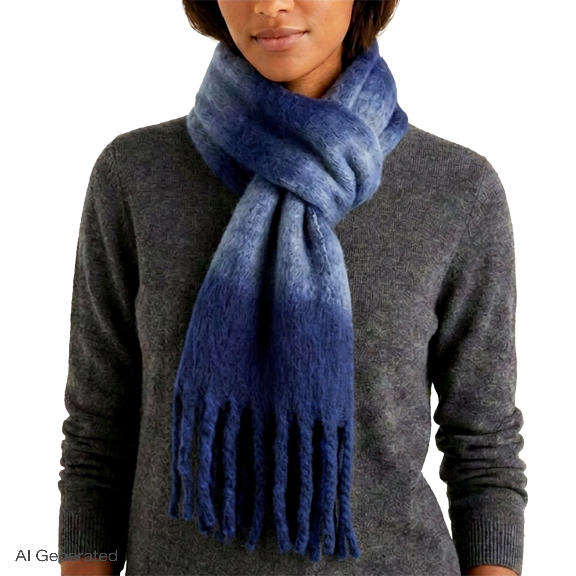 Rebecca Minkoff Brushed Acrylic Striped Blanket Scarf with Fringe