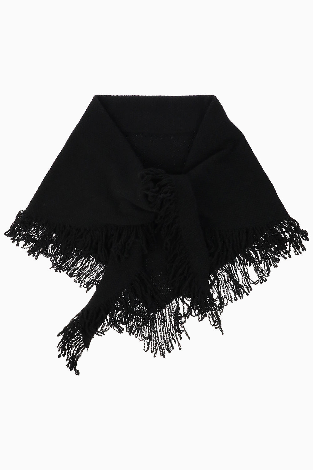 Rebecca Minkoff Knitted Triangle Scarf Wrap with Fringe