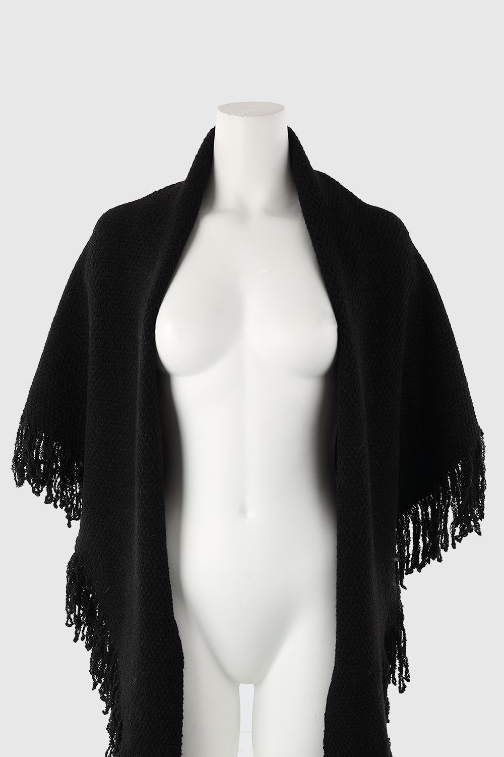 Rebecca Minkoff Knitted Triangle Scarf Wrap with Fringe