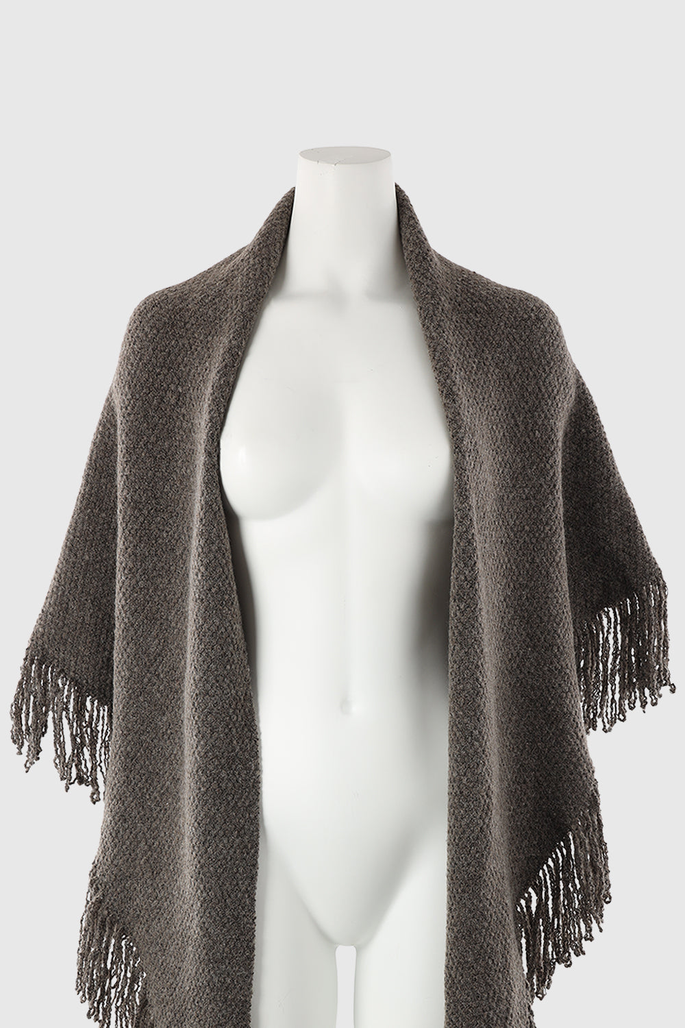 Rebecca Minkoff Knitted Triangle Scarf Wrap with Fringe