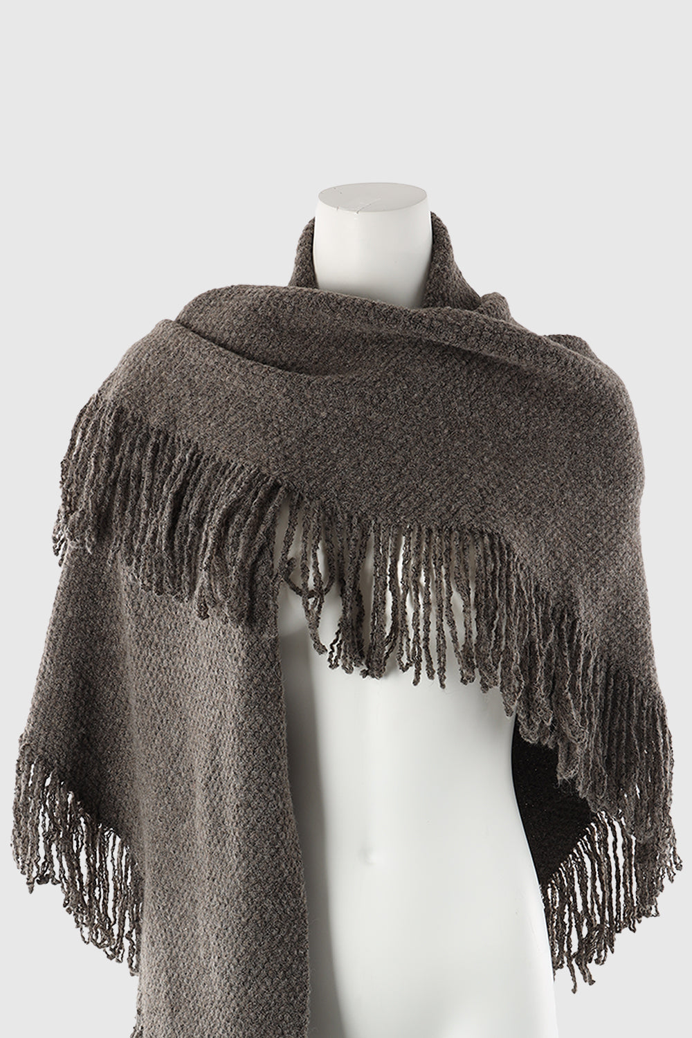 Rebecca Minkoff Knitted Triangle Scarf Wrap with Fringe