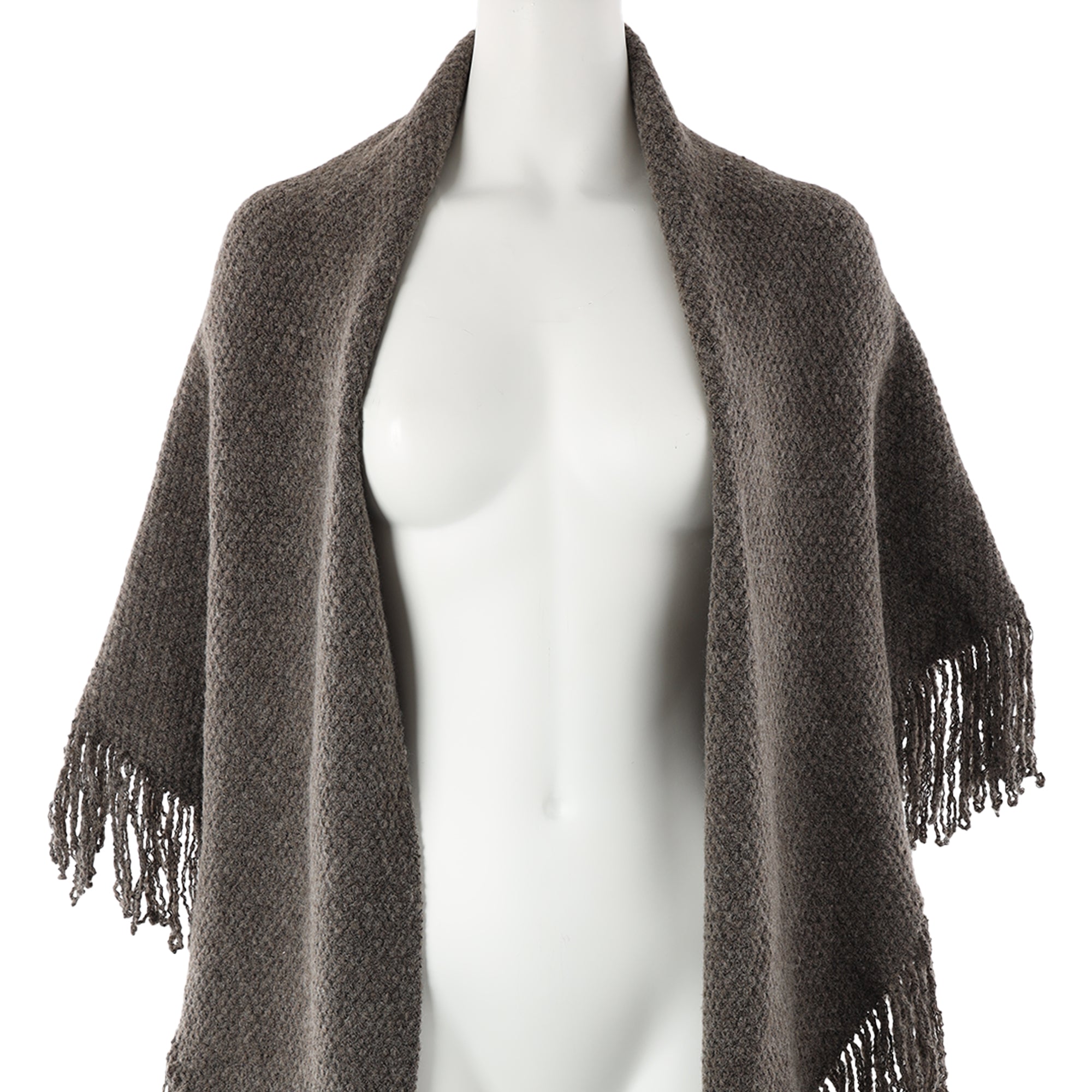 Rebecca Minkoff Knitted Triangle Scarf Wrap with Fringe