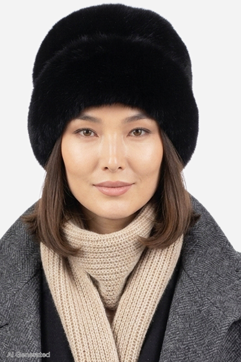 Rebecca Minkoff Faux Shearling Rounded Hat Black