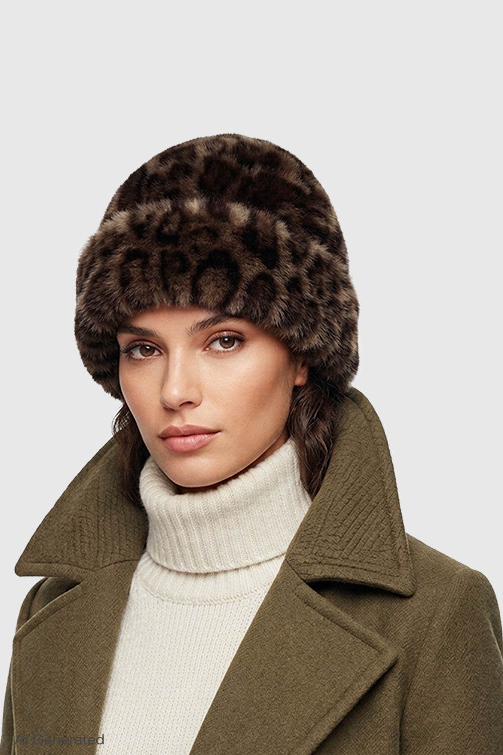 Rebecca Minkoff Faux Shearling Rounded Hat Brown