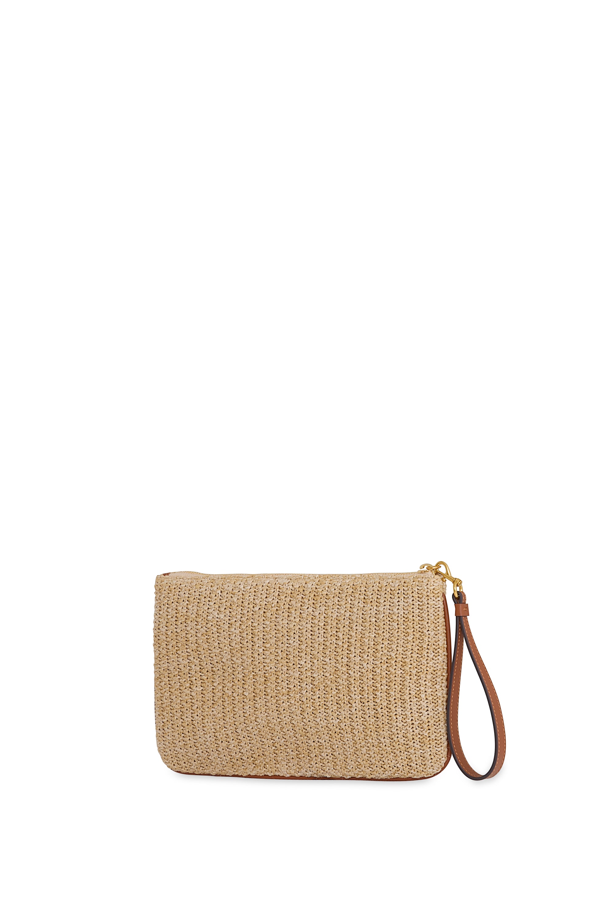 Rebecca Minkoff Ashlee Raffia Wristlet Pouch with Seashell Accents