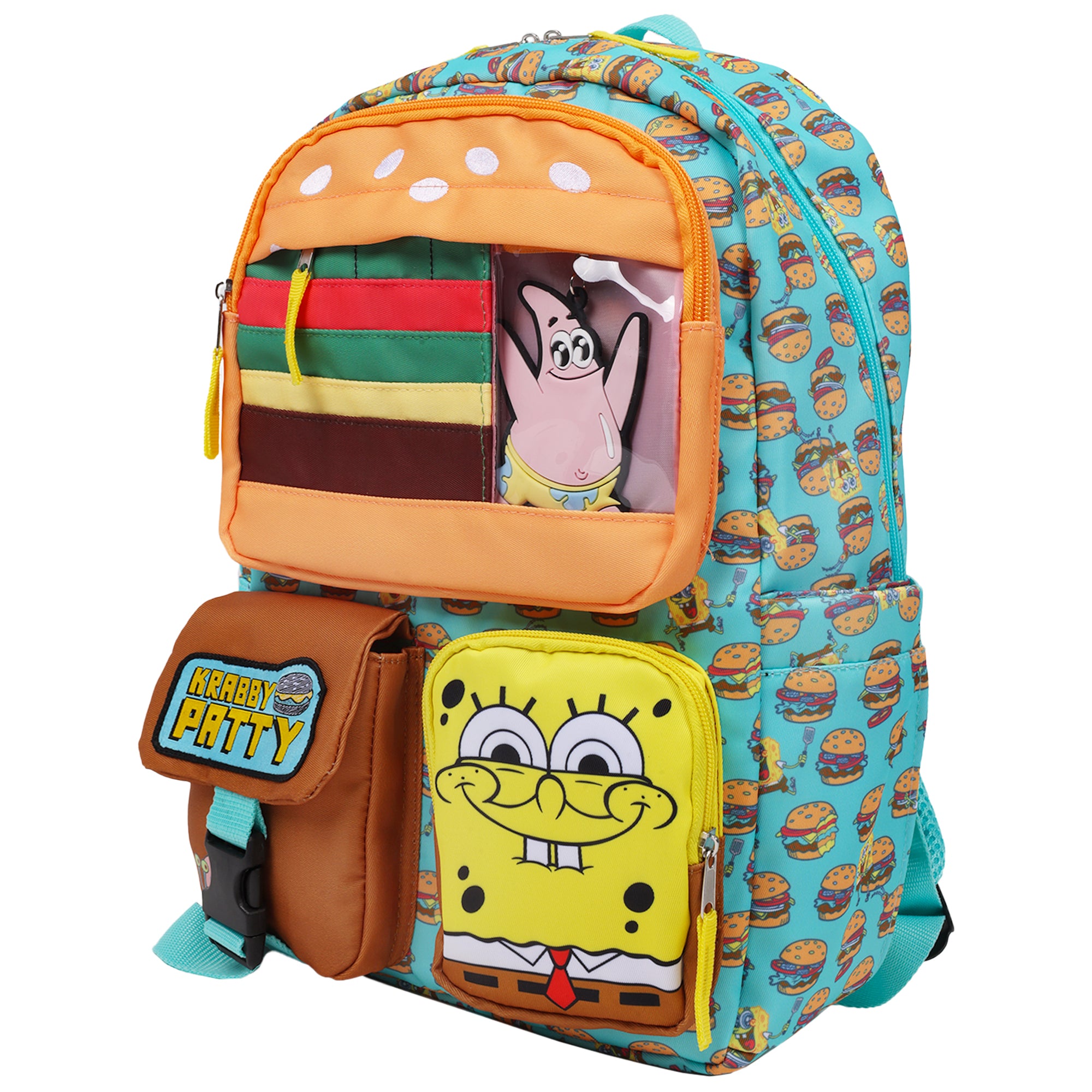 SpongeBob SquarePants Krabby Patty Peekaboo Backpack with Character Pockets