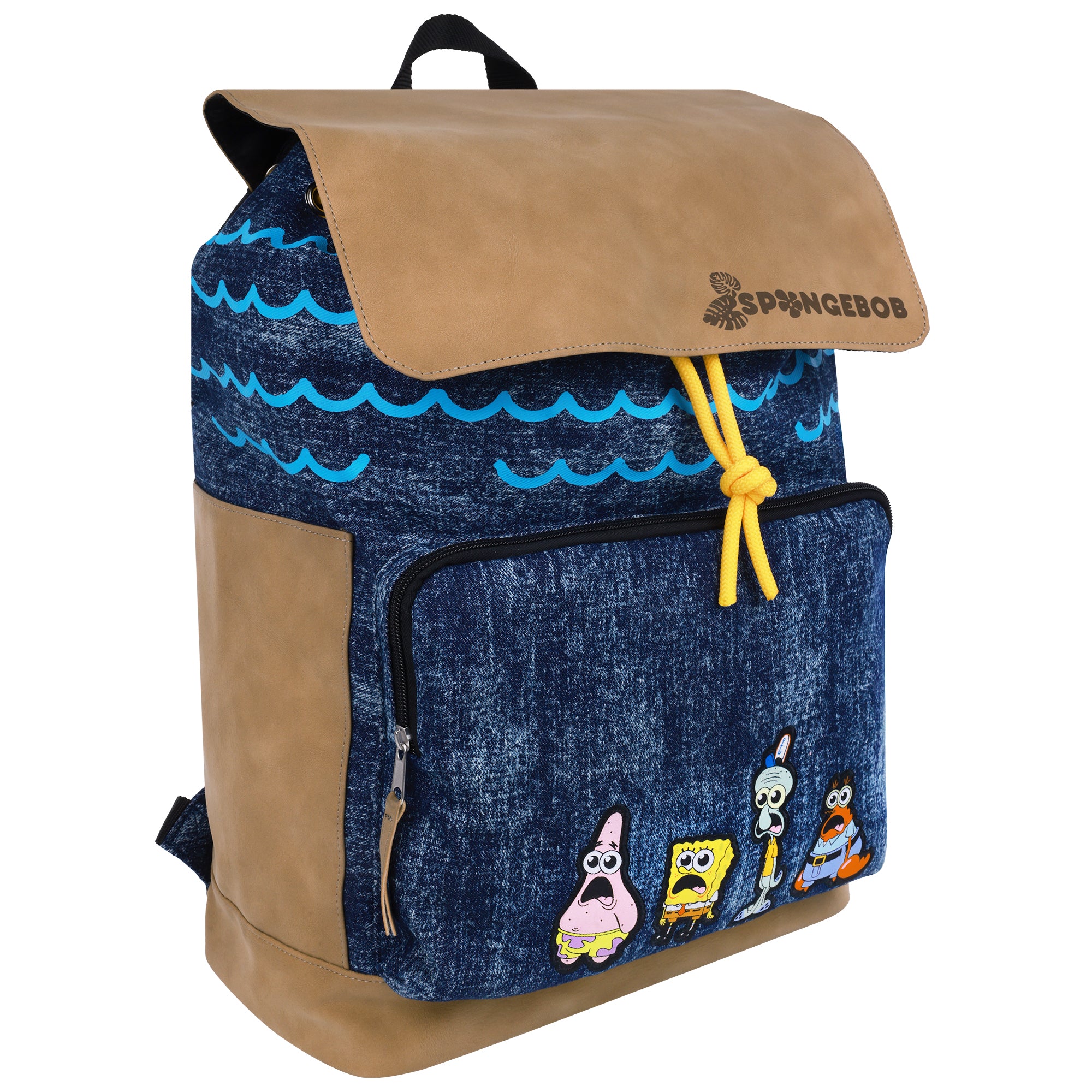 SpongeBob Denim & Nubuck Backpack with Embroidered Patch
