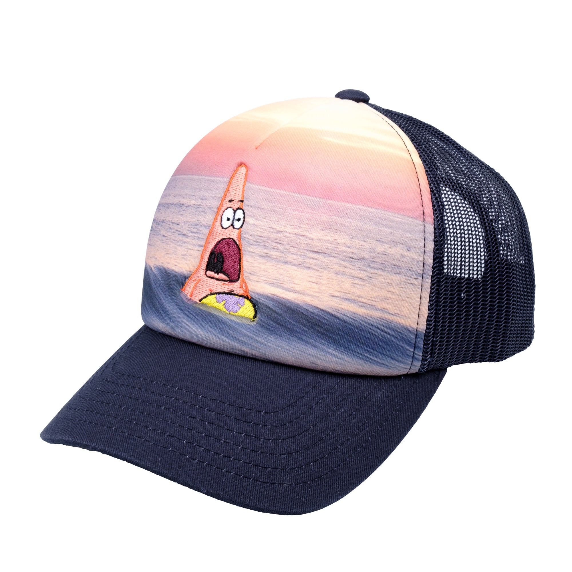 Spongebob Squarepants Trucker Hat, Patrick Star Adjustable Snapback Baseball Cap, Navy Blue, One Size