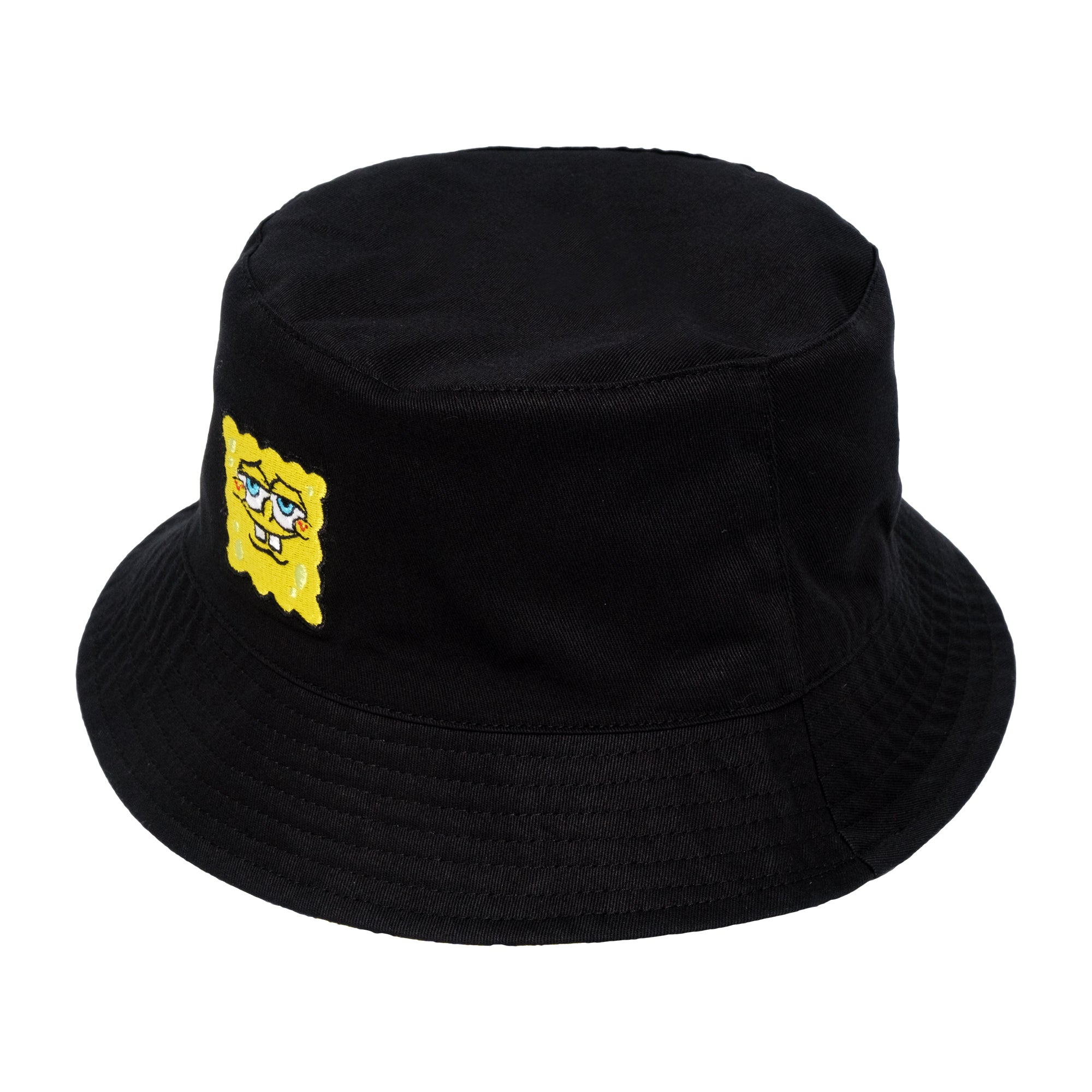 Spongebob Squarepants Bucket Hat, Packable Travel Hat, Reversible Wide Brim Summer Cap, Black and Yellow, One Size