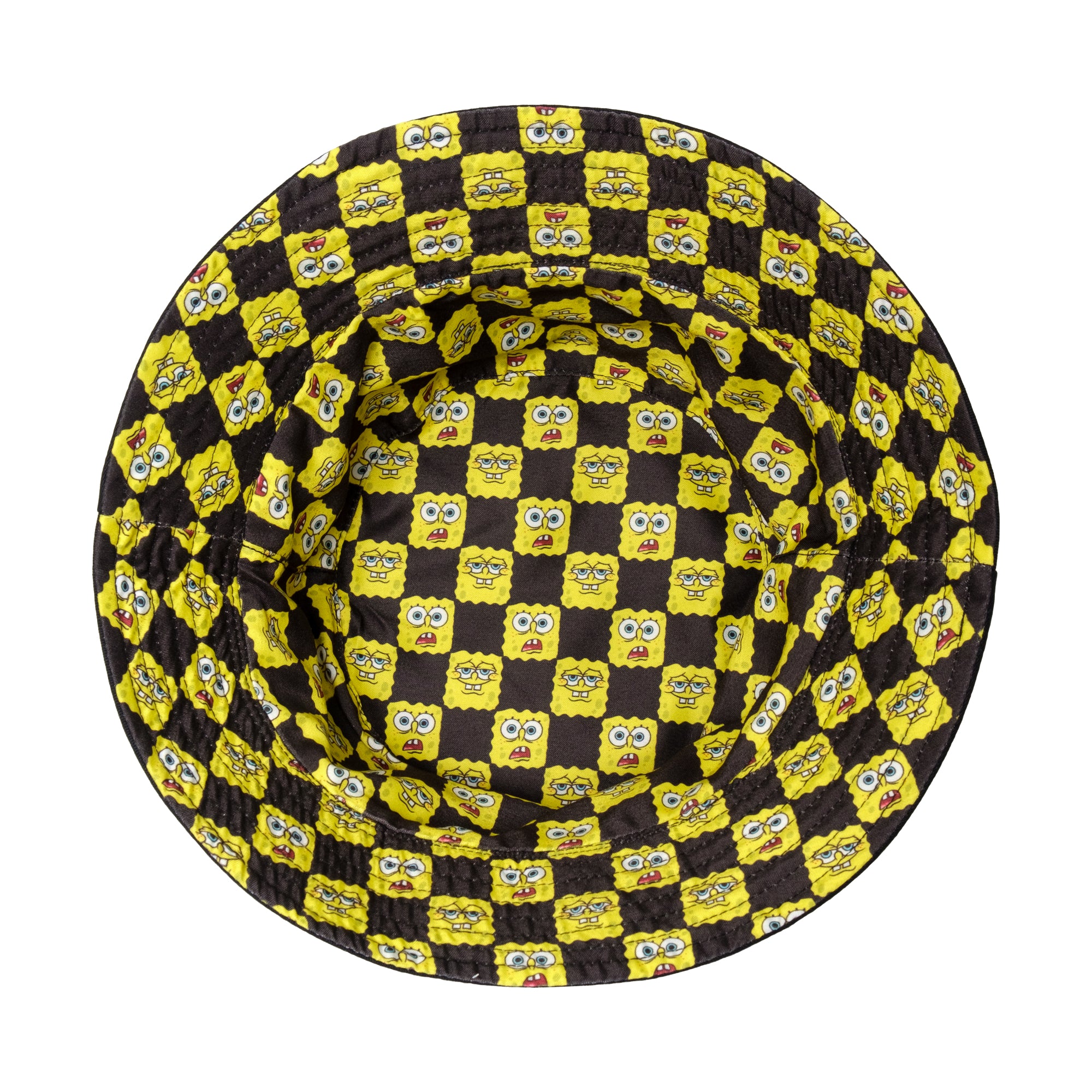 Spongebob Squarepants Bucket Hat, Packable Travel Hat, Reversible Wide Brim Summer Cap, Black and Yellow, One Size