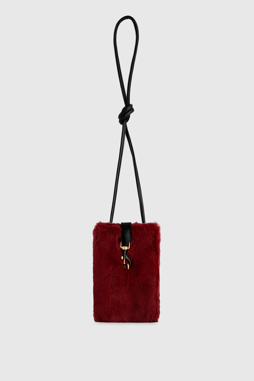 Rebecca Minkoff Fur Phone Crossbody Maraschino