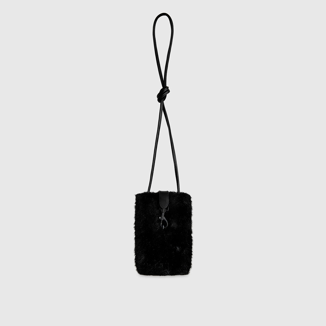 Rebecca Minkoff Fur Phone Crossbody Black