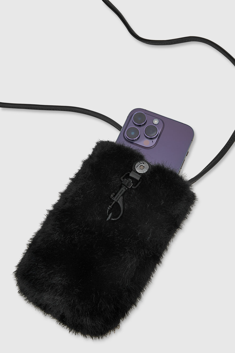 Rebecca Minkoff Fur Phone Crossbody Black