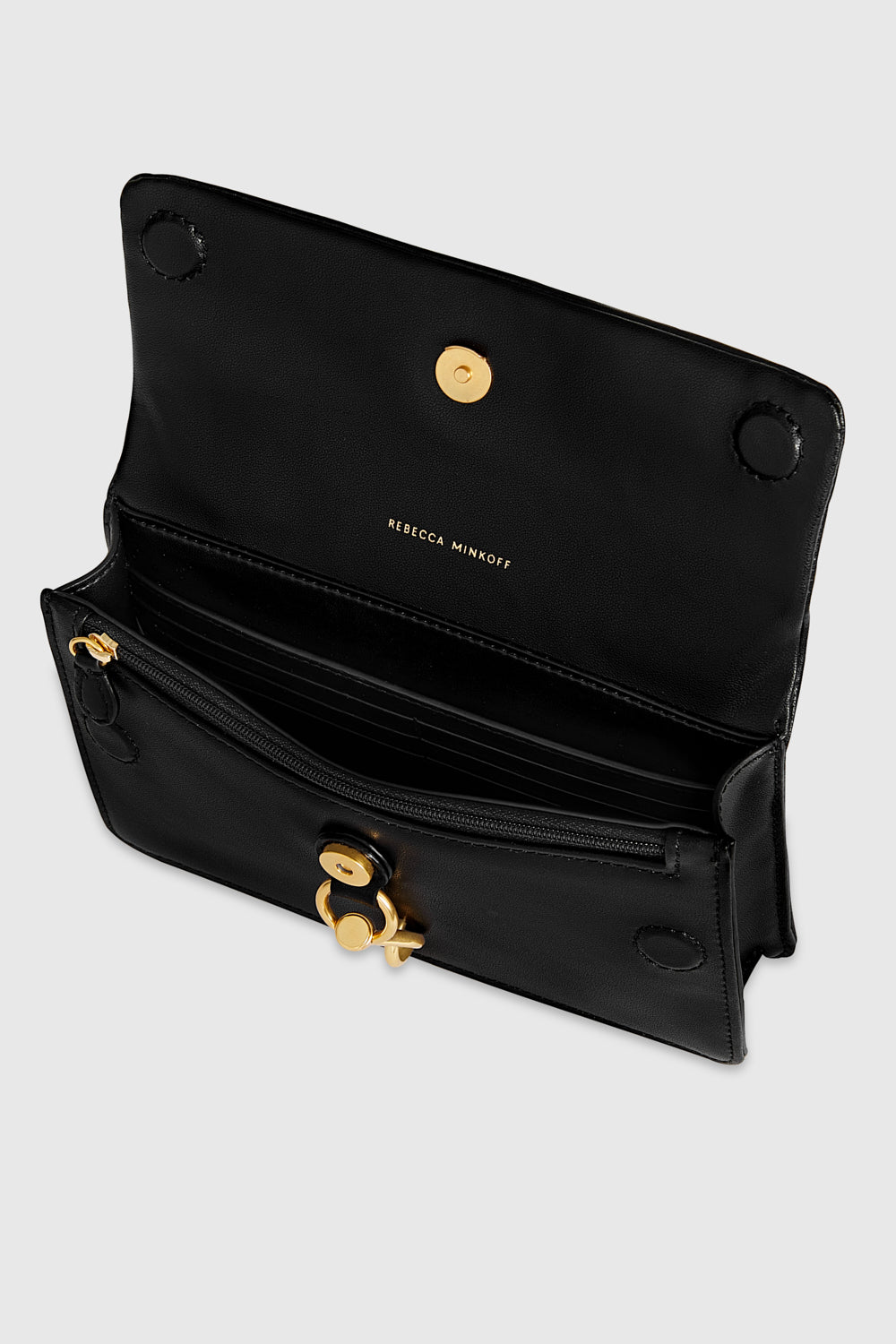 Rebecca Minkoff Edie Studded Mini Crossbody On A Chain Black