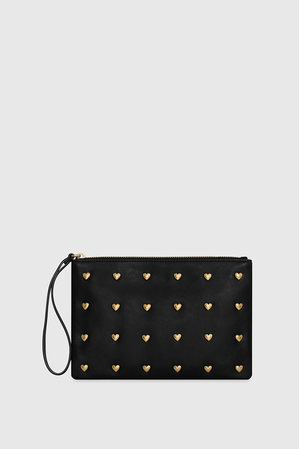 Rebecca Minkoff Heart Studded Wristlet Black