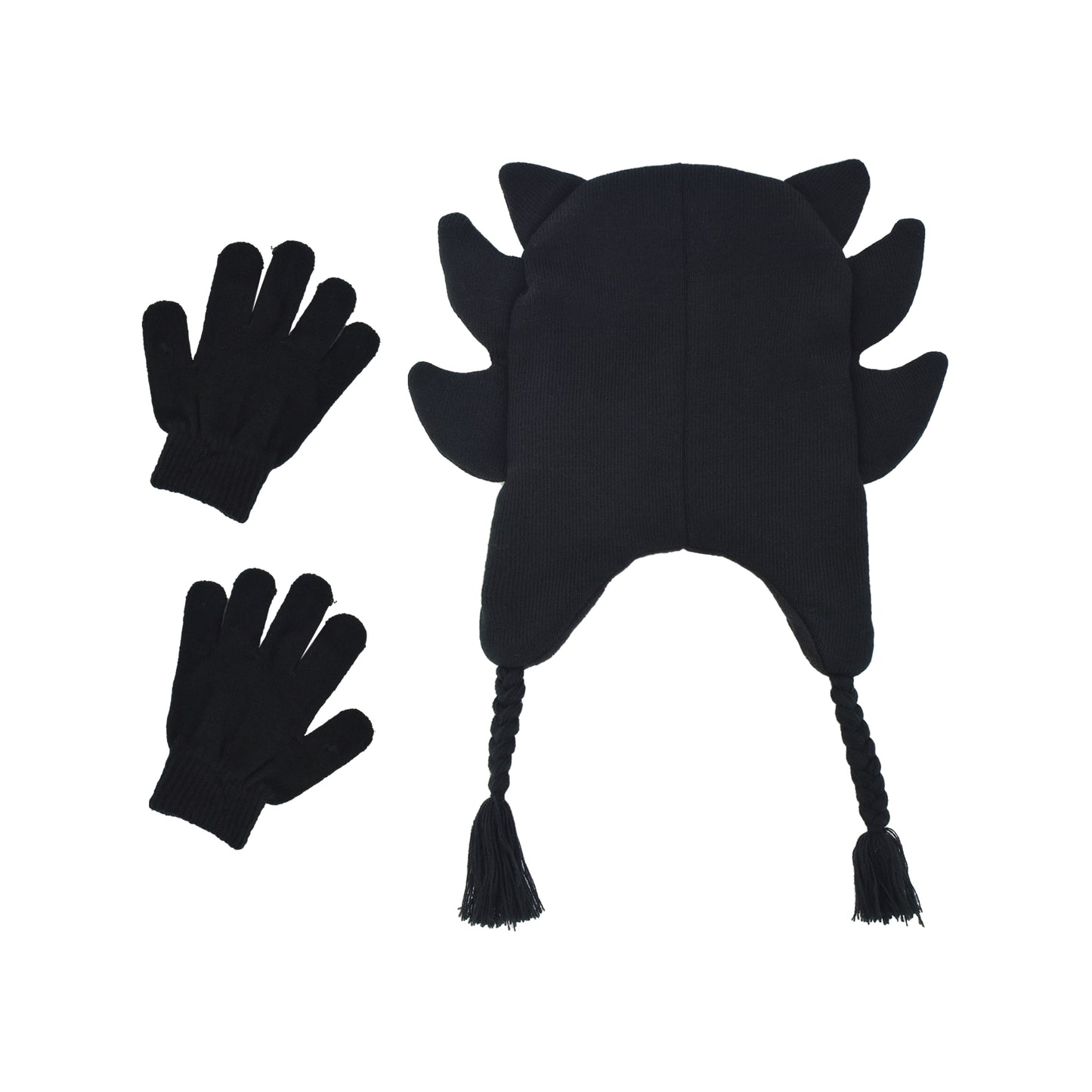 Concept One Sonic The Hedgehog Beanie Hat and Glove Set, Kids Knitted Winter Hat and Gloves