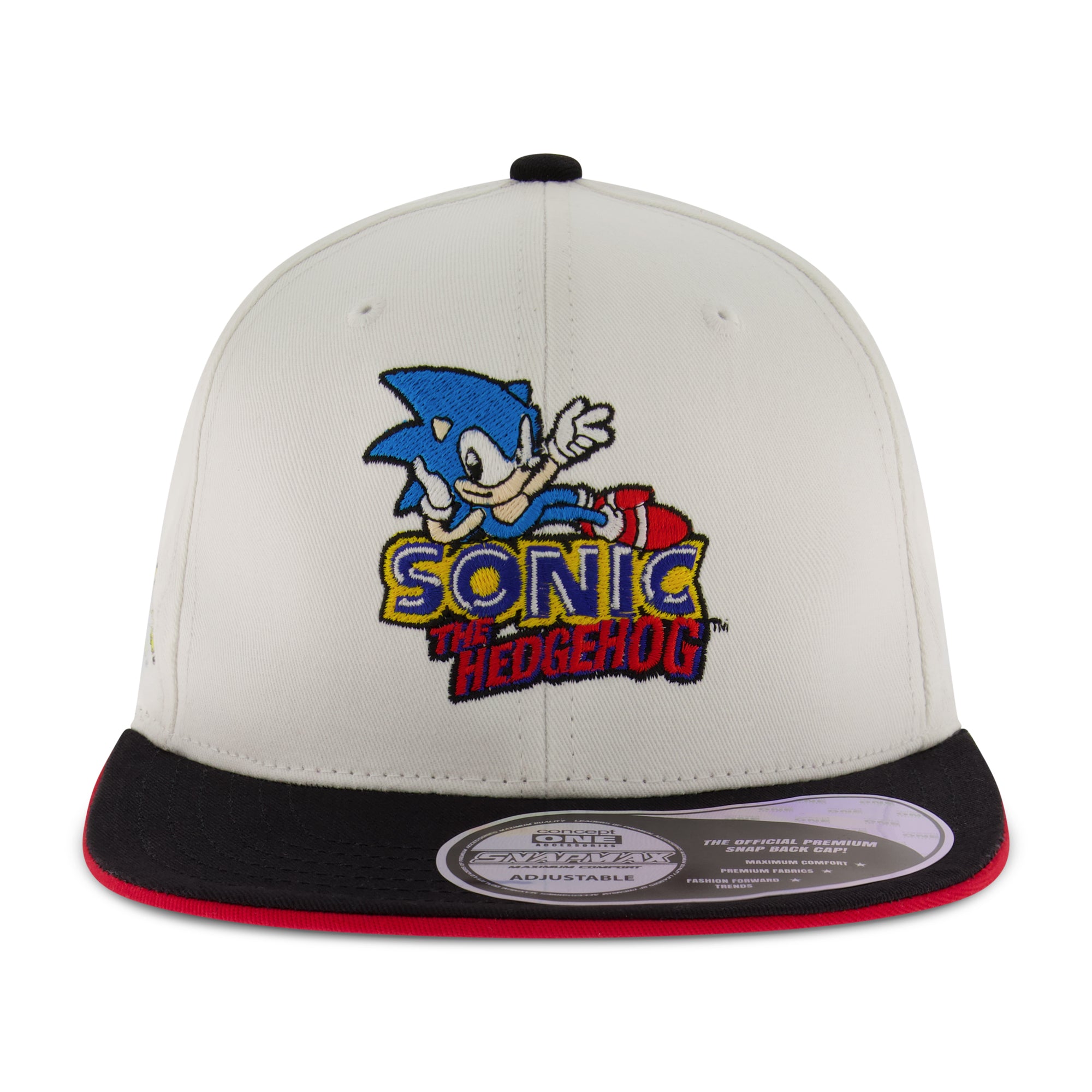 Concept One Men's Sonic The Hedgehog Cap, Embroidered Logo Baseball Hat with Flat Brim, Adjustable