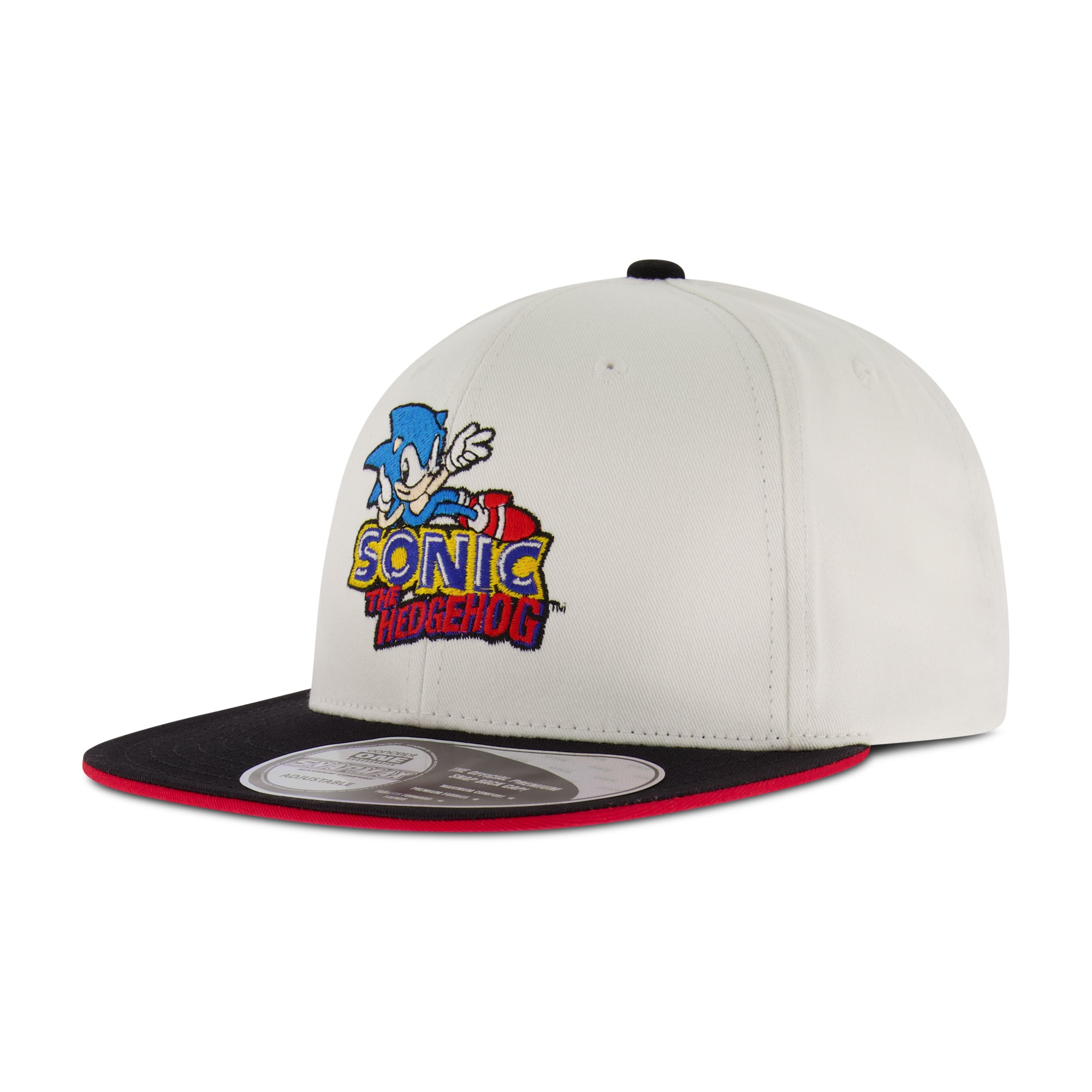 Concept One Men's Sonic The Hedgehog Cap, Embroidered Logo Baseball Hat with Flat Brim, Adjustable